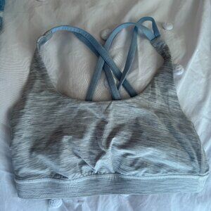 Size 4 lululemon grey and light blue energy bra